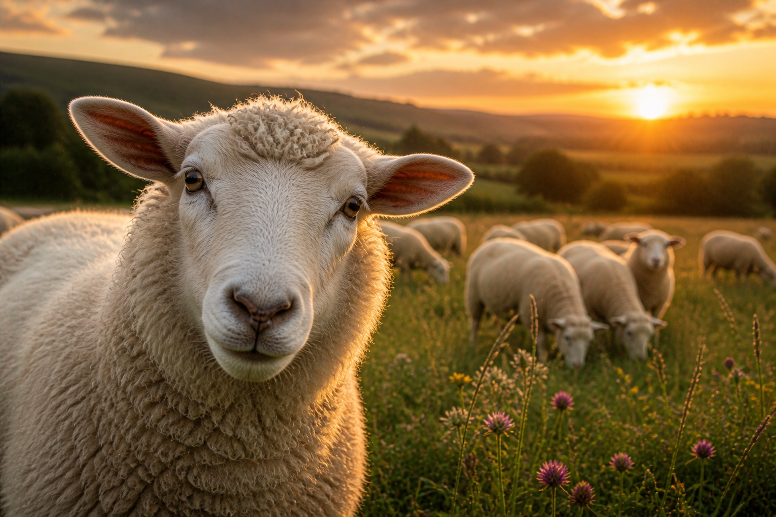 Fotorealistisch schaap in een rustige wei